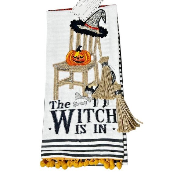 Cupcakes and Cashmere Halloween Kitchen Décor Set of 3 Towels - The‎ Witch is In - Picture 1 of 4